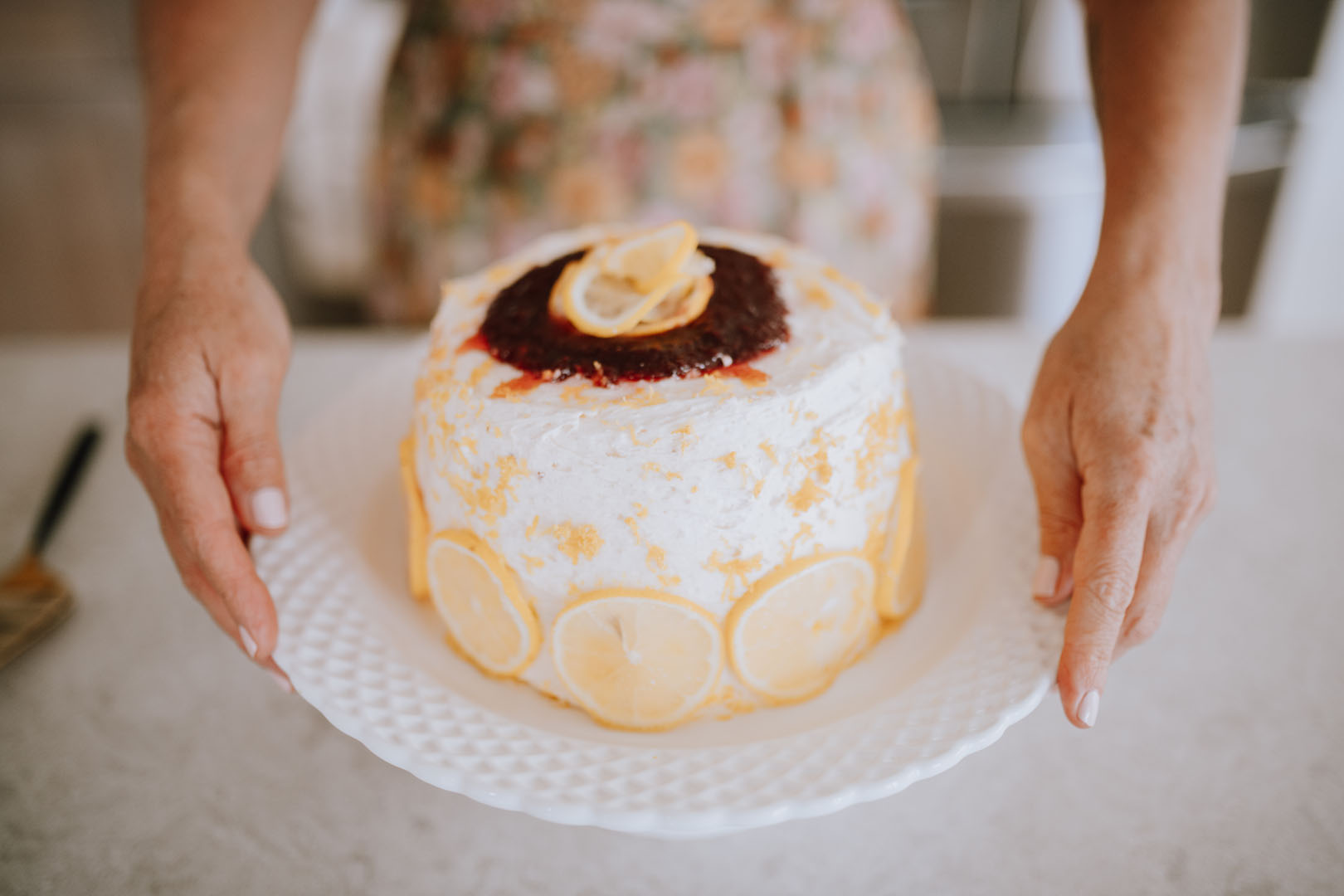 Raspberry Layered Vegan Lemon Cake & Lemon Butter Cream