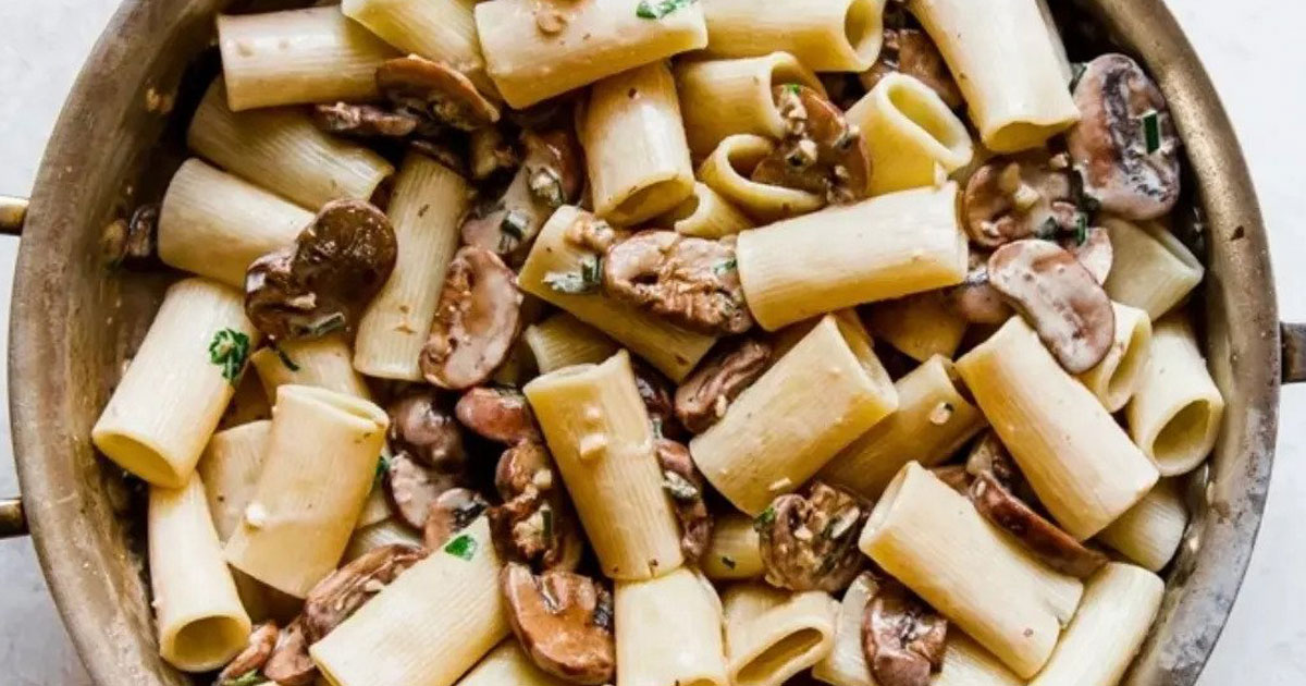 Vegan Creamy Marsala Sauce Rigatoni